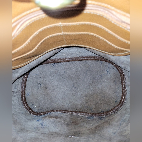 Dooney & Bourke Vintage 90's Brown Bucket Pebbled Leather Tote Bag Made In USA - Picture 11 of 11